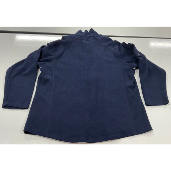 Women's Coldwater Creek 1/4 Zip Sweater 1X - 16W-18W Navy Knit Double Collared - Picture 2 of 9